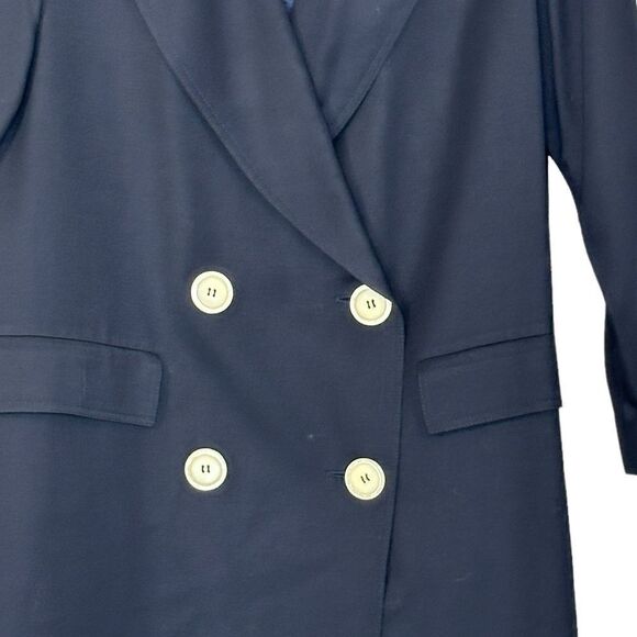 Valentino Miss V Vintage Double Breasted Navy Wool Blazer Dress| Size M - Picture 4 of 13